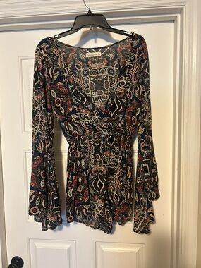 Abercrombie & Fitch Navy Black Multi Paisley Romper